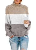 Women's Fashion Cable Knit Turtleneck Sweater Casual Thick Tops Long Sleeve Pullover