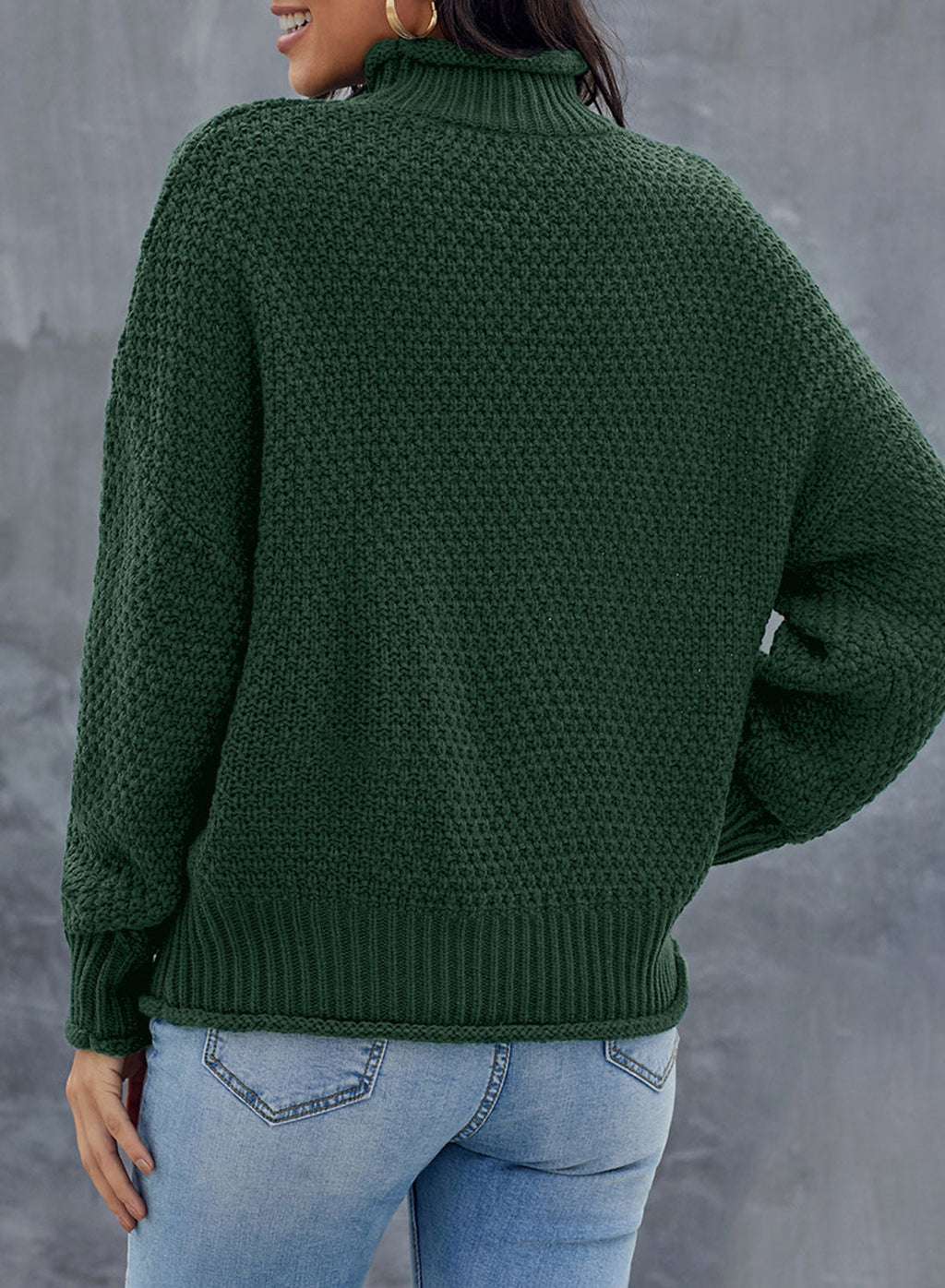 Women's Fashion Cable Knit Turtleneck Sweater Casual Thick Tops Long Sleeve Pullover