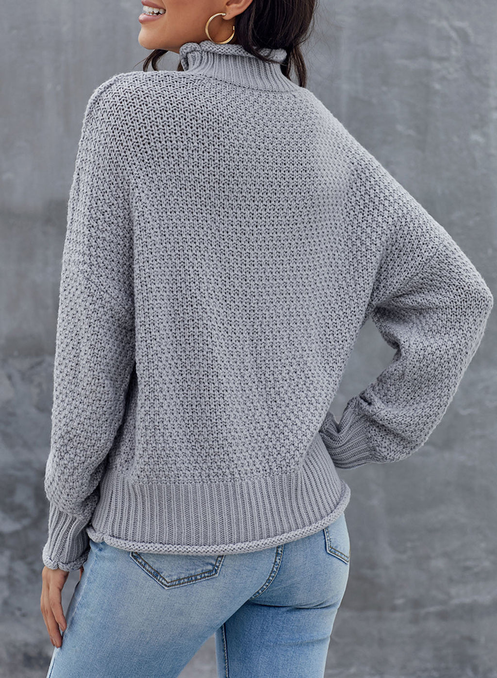 Women's Fashion Cable Knit Turtleneck Sweater Casual Thick Tops Long Sleeve Pullover