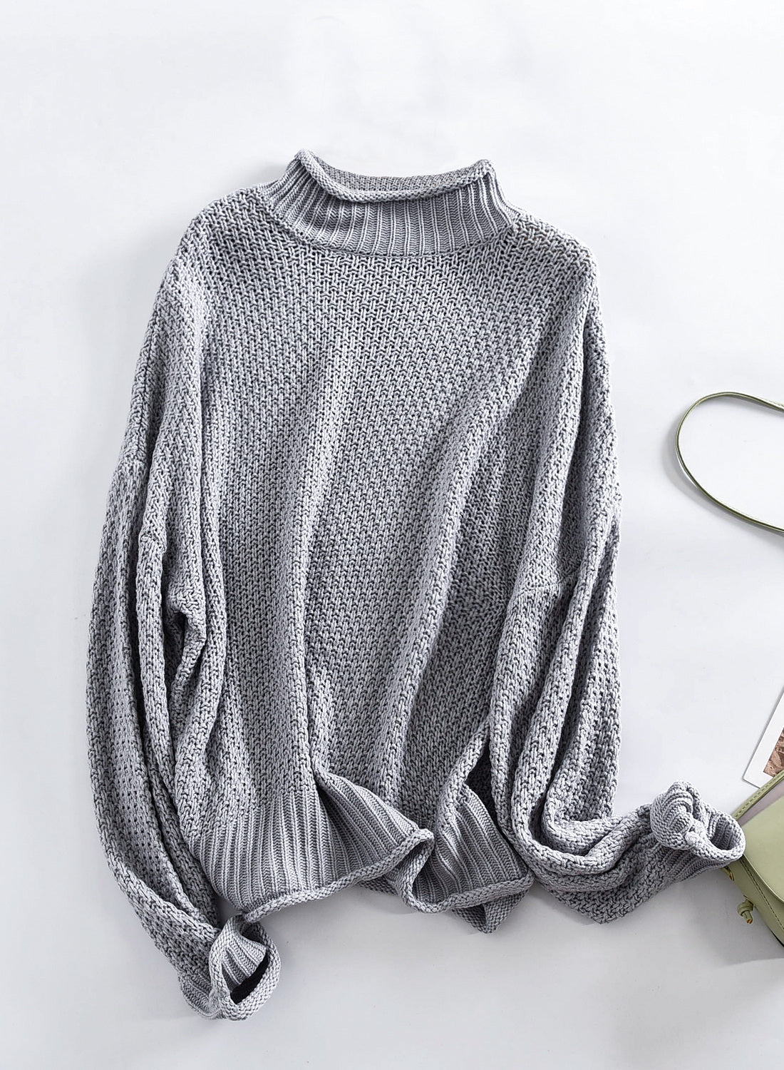 Women's Fashion Cable Knit Turtleneck Sweater Casual Thick Tops Long Sleeve Pullover