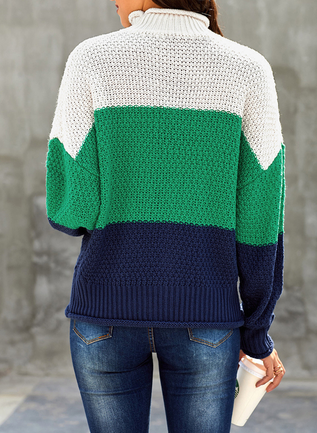 Women's Fashion Cable Knit Turtleneck Sweater Casual Thick Tops Long Sleeve Pullover
