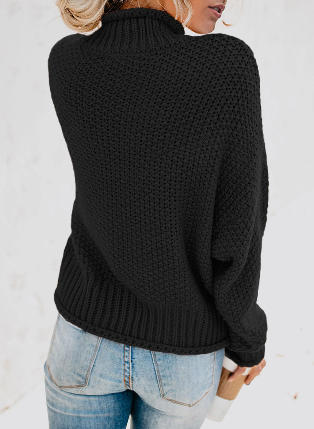 Women's Fashion Cable Knit Turtleneck Sweater Casual Thick Tops Long Sleeve Pullover