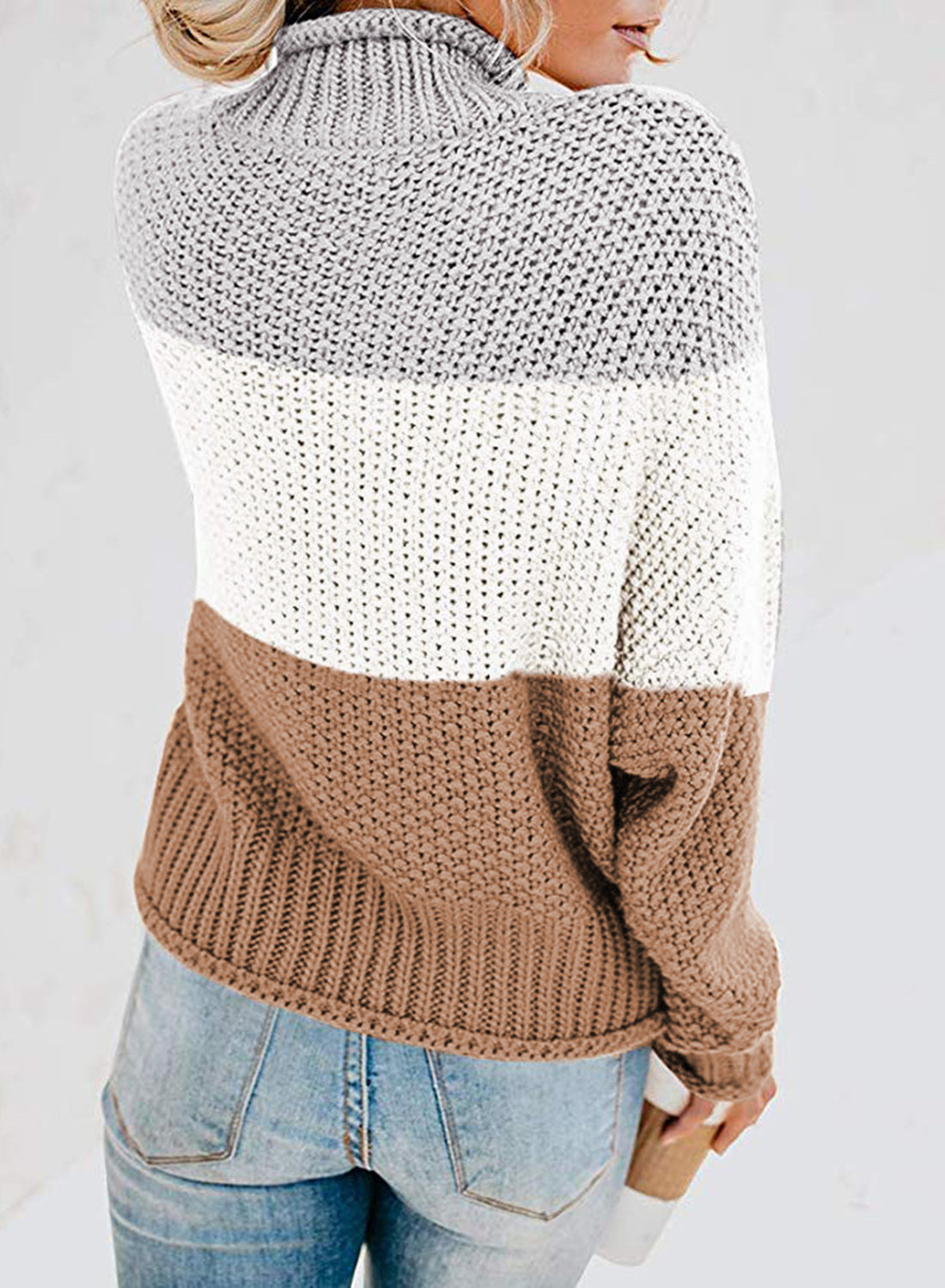 Women's Fashion Cable Knit Turtleneck Sweater Casual Thick Tops Long Sleeve Pullover