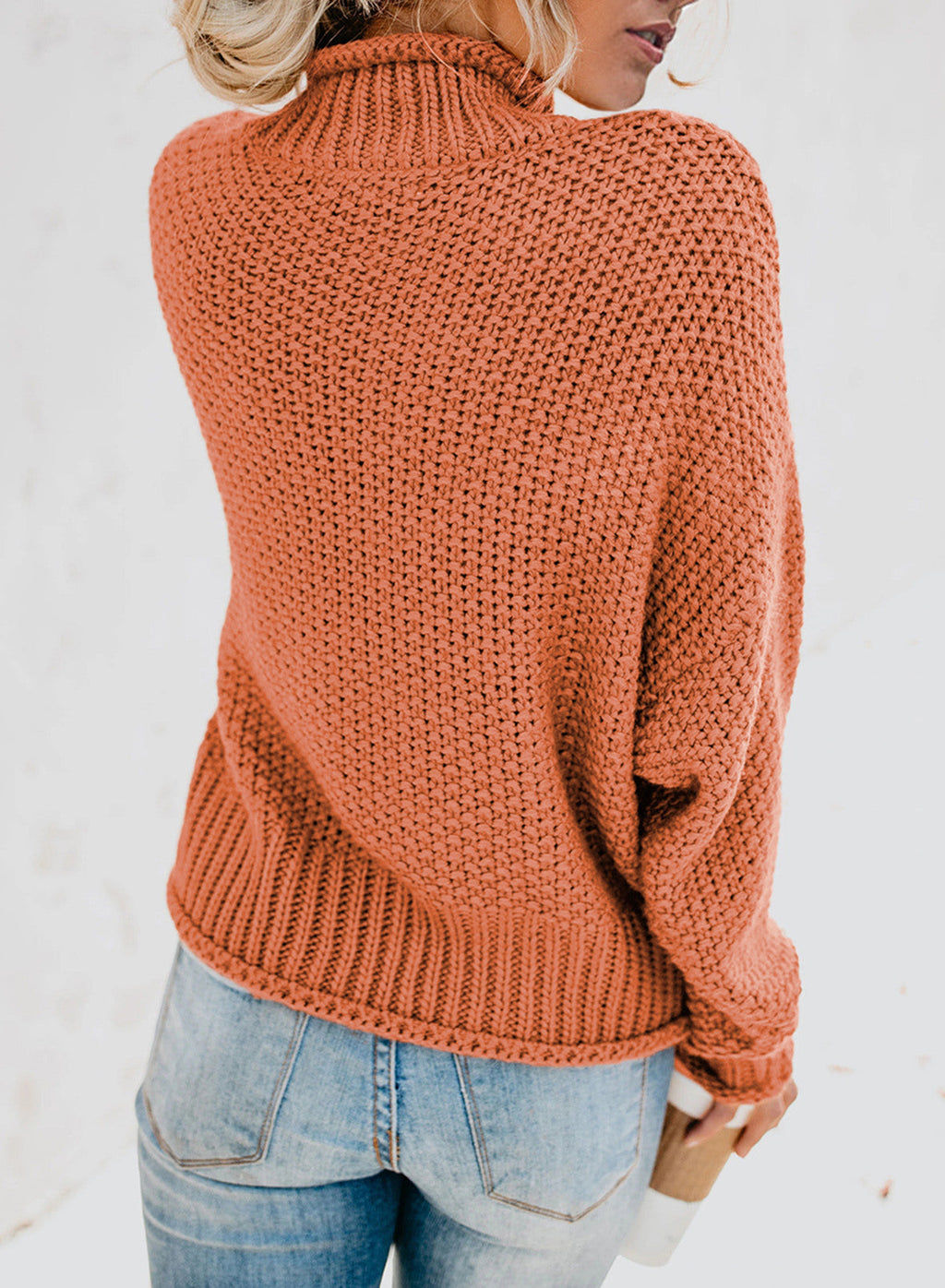 Women's Fashion Cable Knit Turtleneck Sweater Casual Thick Tops Long Sleeve Pullover