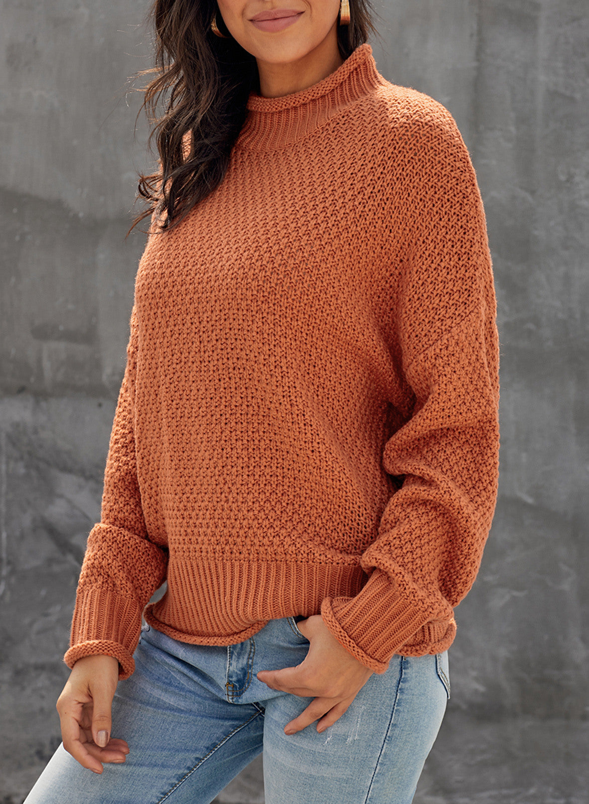 Women's Fashion Cable Knit Turtleneck Sweater Casual Thick Tops Long Sleeve Pullover