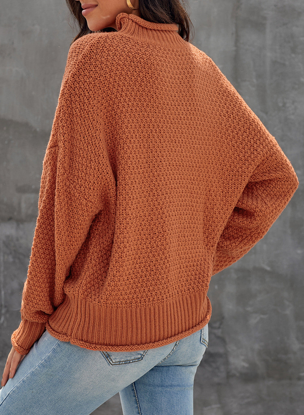 Women's Fashion Cable Knit Turtleneck Sweater Casual Thick Tops Long Sleeve Pullover