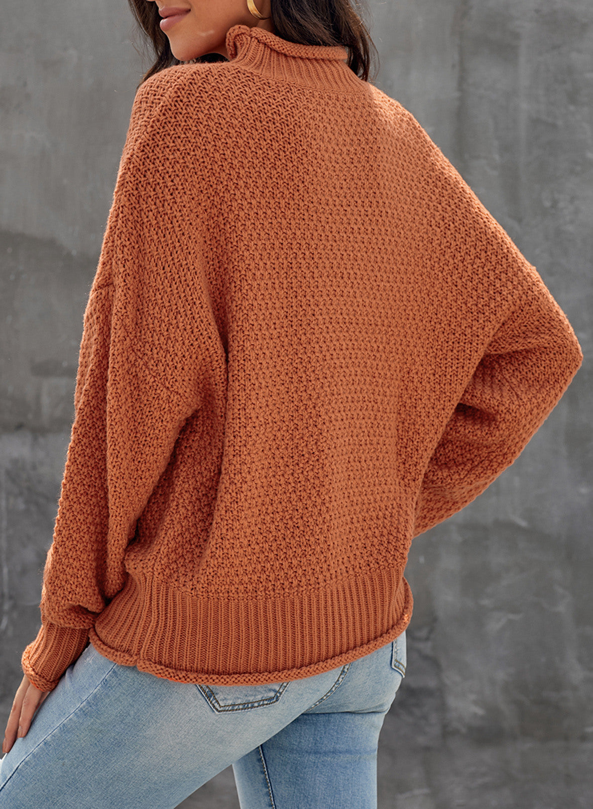 Women's Fashion Cable Knit Turtleneck Sweater Casual Thick Tops Long Sleeve Pullover