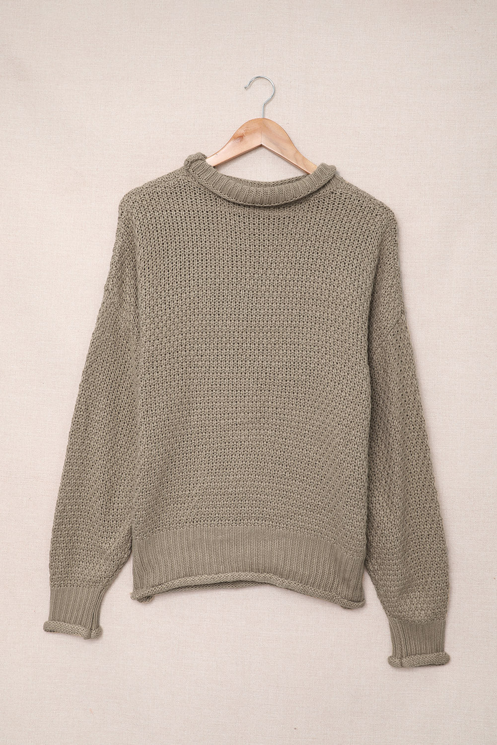 Women's Fashion Cable Knit Turtleneck Sweater Casual Thick Tops Long Sleeve Pullover