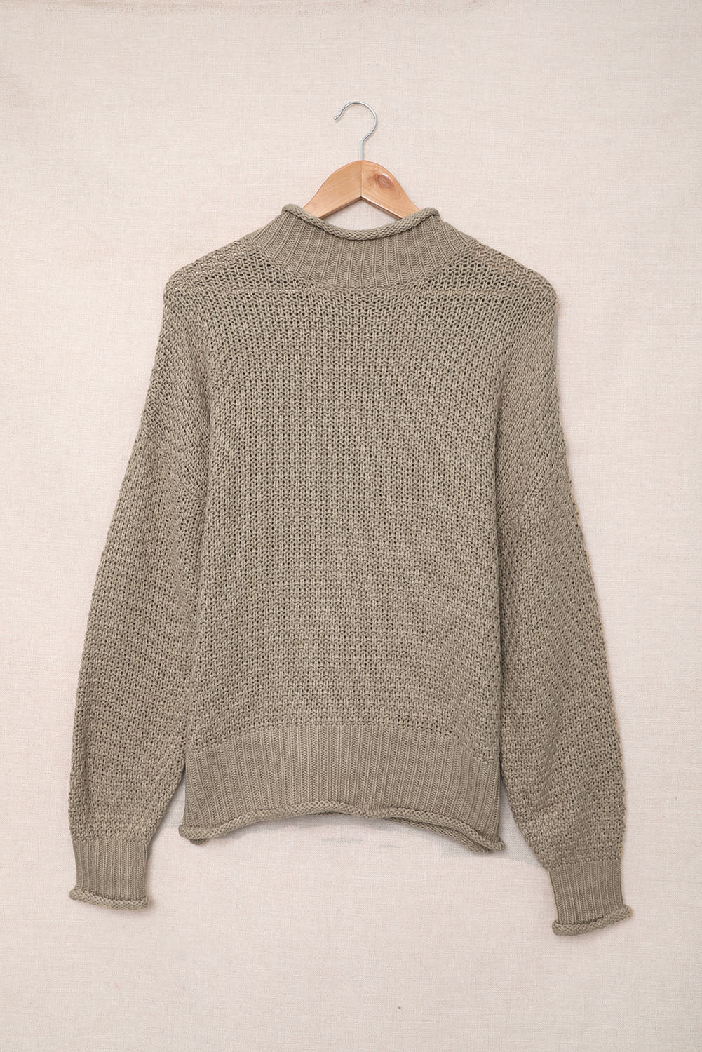 Women's Fashion Cable Knit Turtleneck Sweater Casual Thick Tops Long Sleeve Pullover