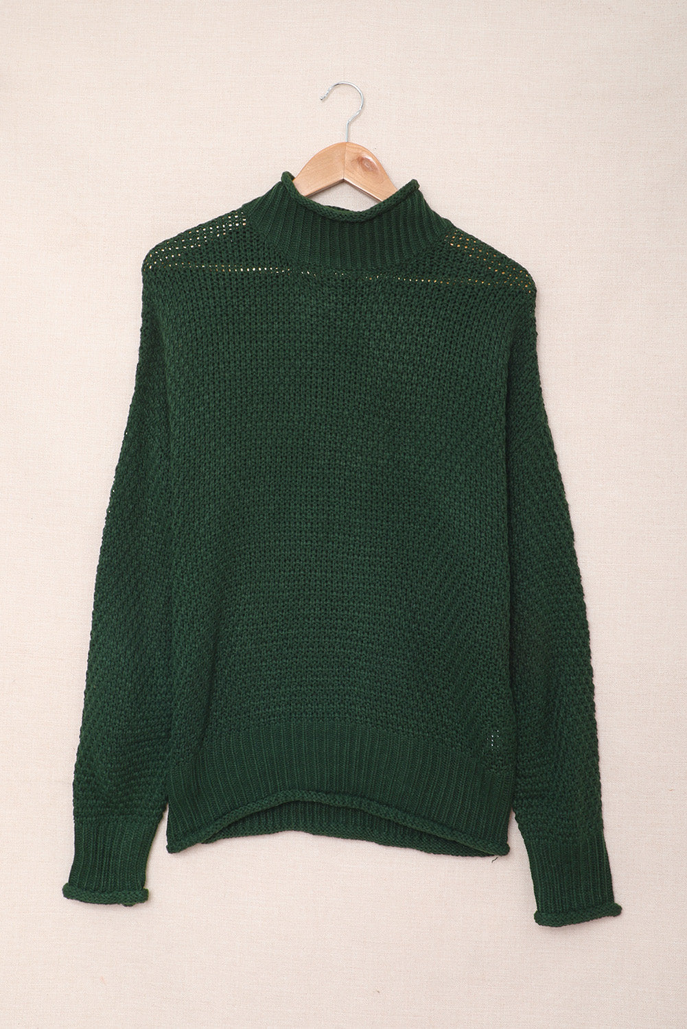 Women's Fashion Cable Knit Turtleneck Sweater Casual Thick Tops Long Sleeve Pullover