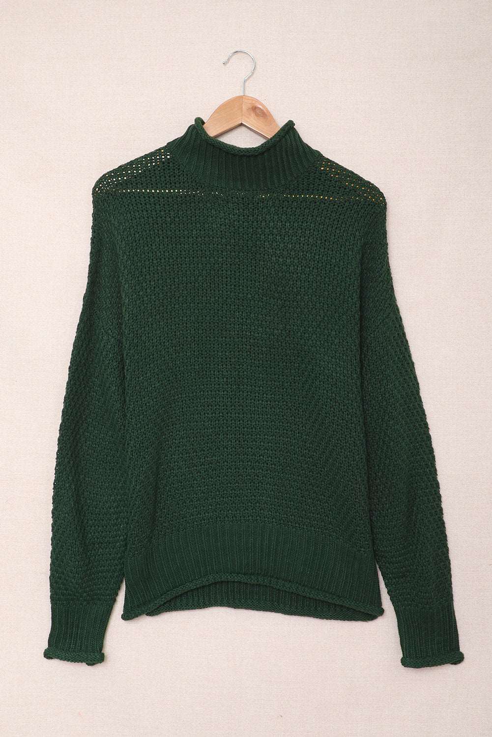Women's Fashion Cable Knit Turtleneck Sweater Casual Thick Tops Long Sleeve Pullover