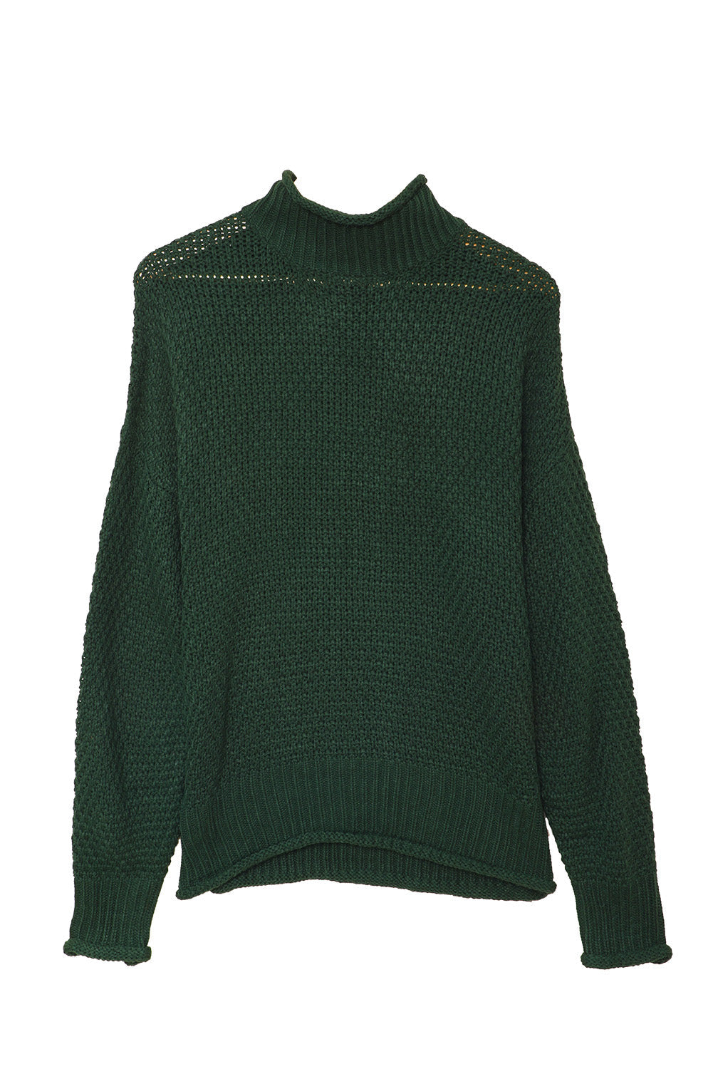 Women's Fashion Cable Knit Turtleneck Sweater Casual Thick Tops Long Sleeve Pullover