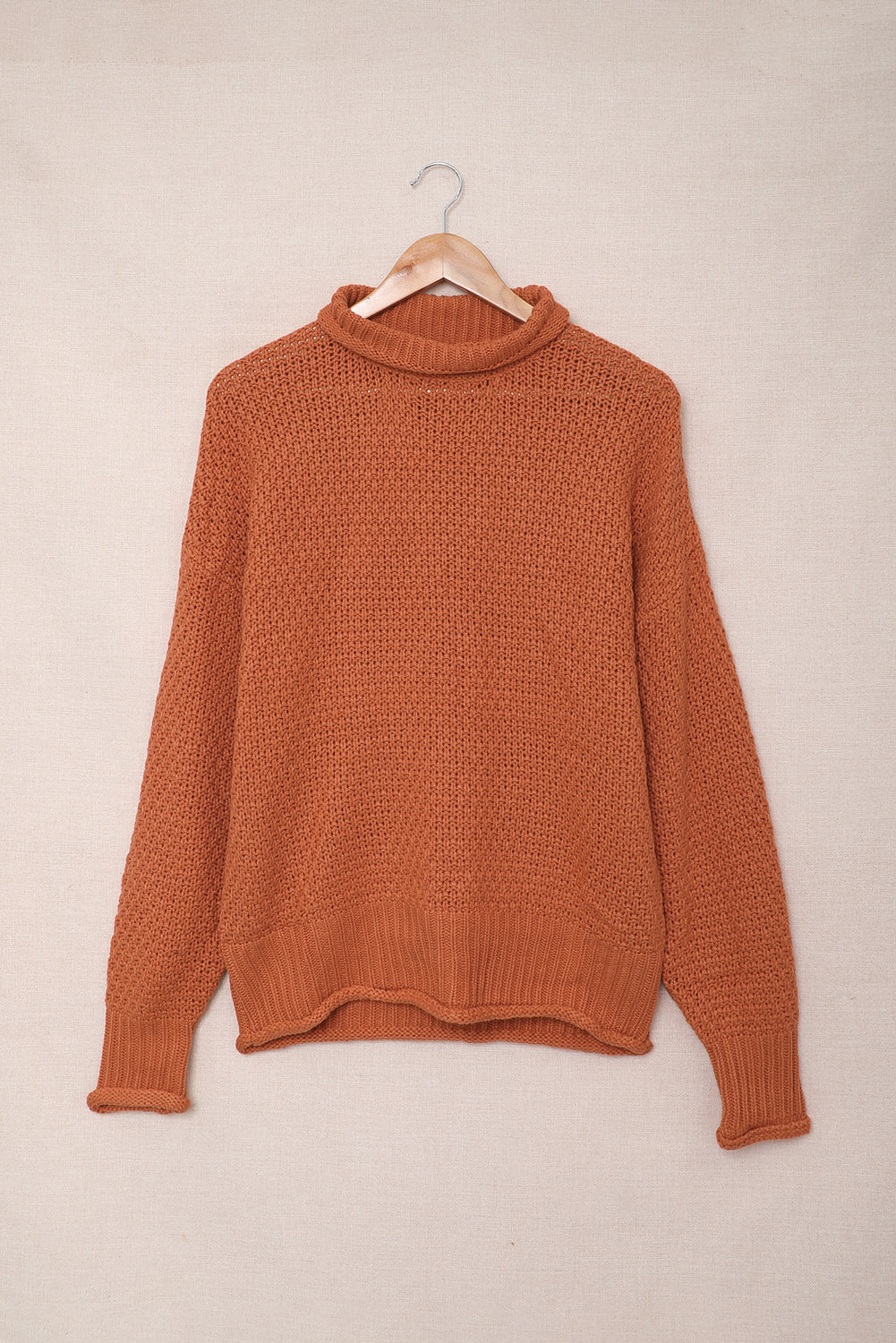 Women's Fashion Cable Knit Turtleneck Sweater Casual Thick Tops Long Sleeve Pullover