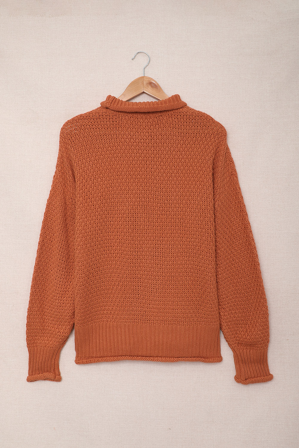 Women's Fashion Cable Knit Turtleneck Sweater Casual Thick Tops Long Sleeve Pullover