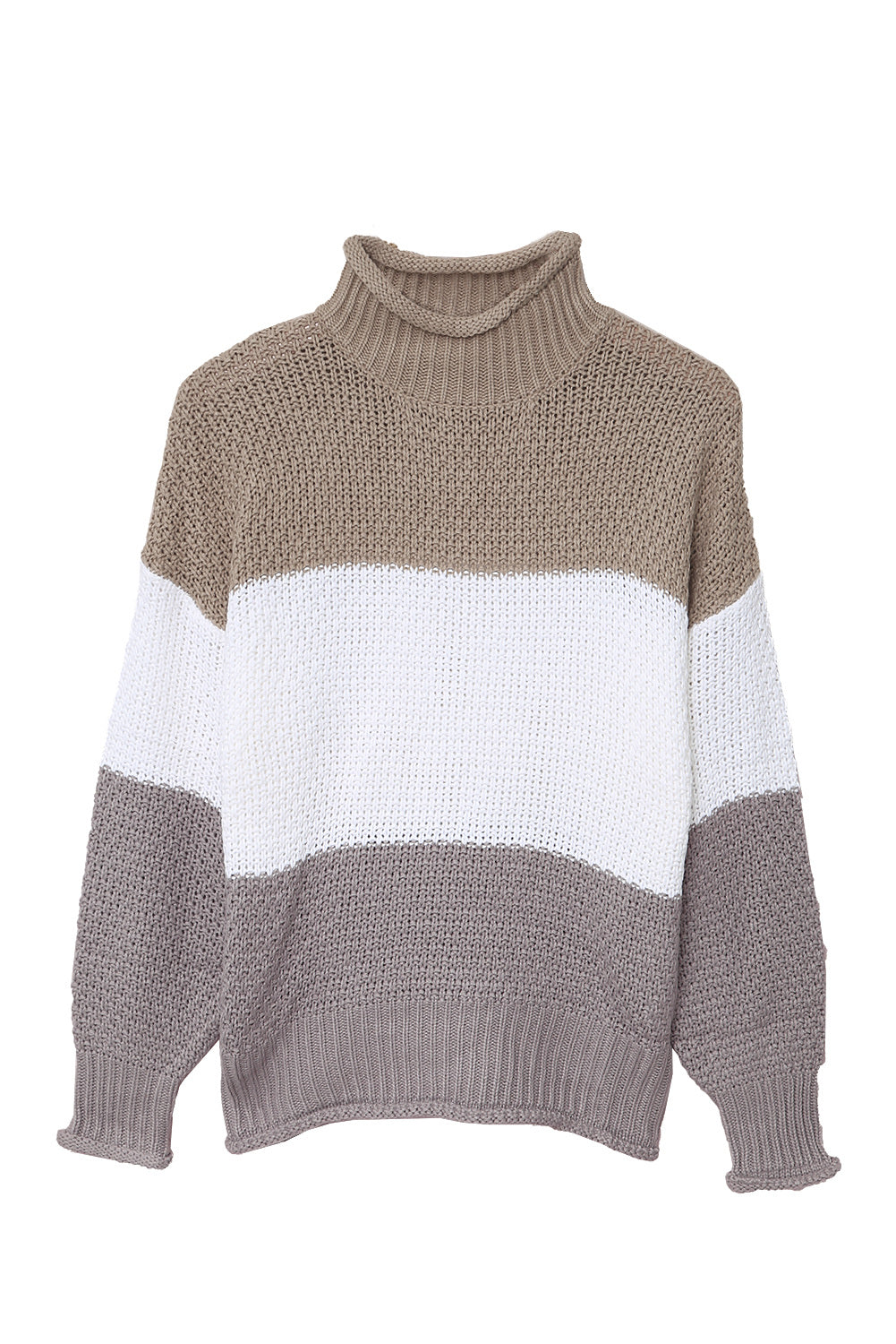 Women's Fashion Cable Knit Turtleneck Sweater Casual Thick Tops Long Sleeve Pullover