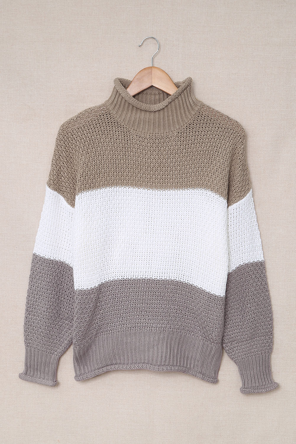 Women's Fashion Cable Knit Turtleneck Sweater Casual Thick Tops Long Sleeve Pullover