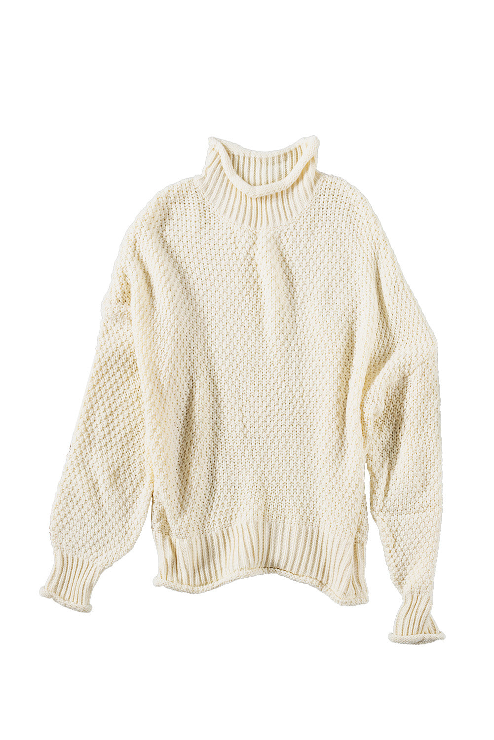Women's Fashion Cable Knit Turtleneck Sweater Casual Thick Tops Long Sleeve Pullover