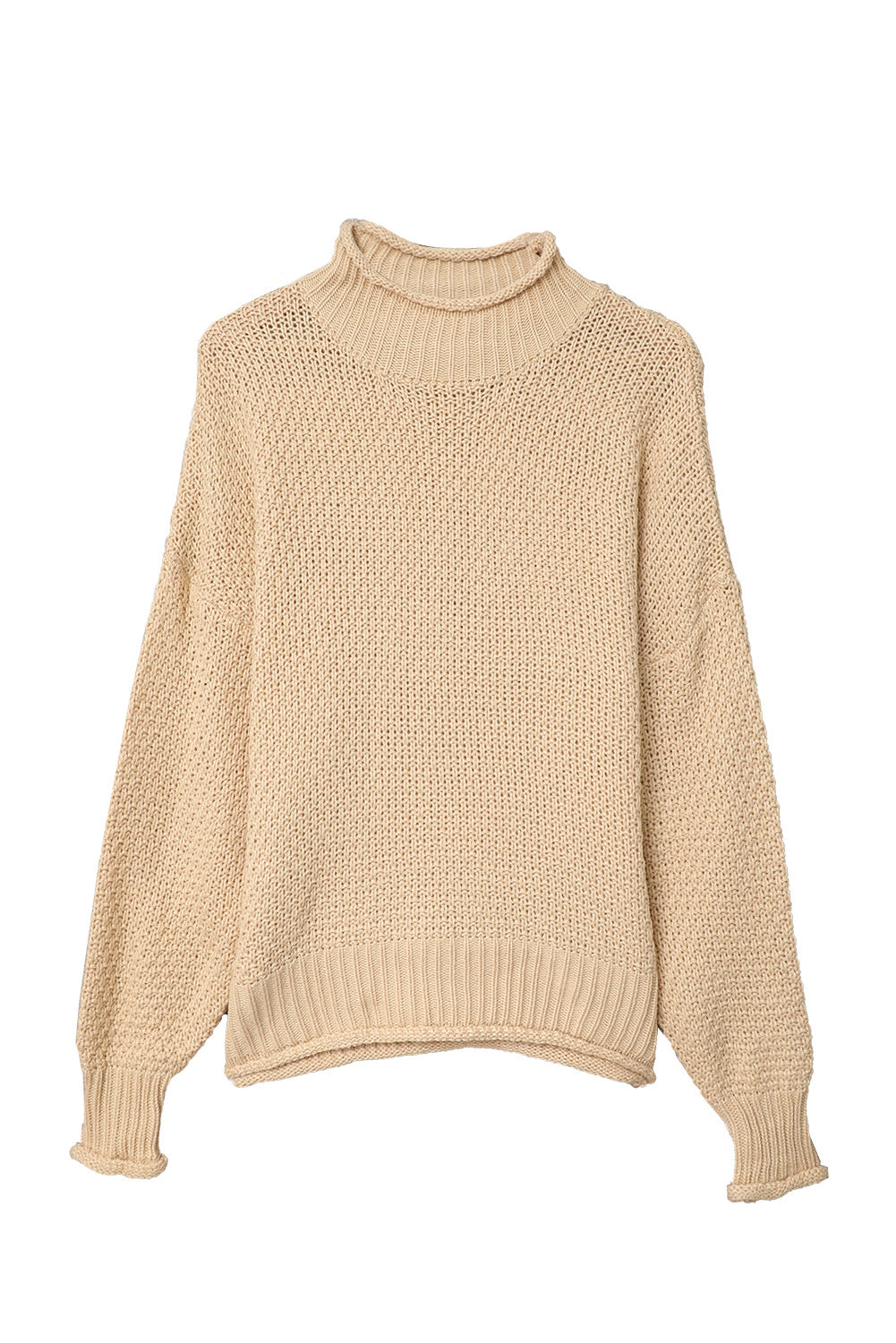 Women's Fashion Cable Knit Turtleneck Sweater Casual Thick Tops Long Sleeve Pullover