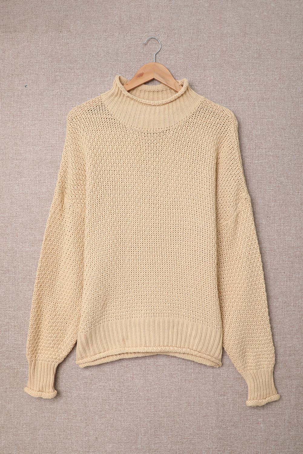 Women's Fashion Cable Knit Turtleneck Sweater Casual Thick Tops Long Sleeve Pullover