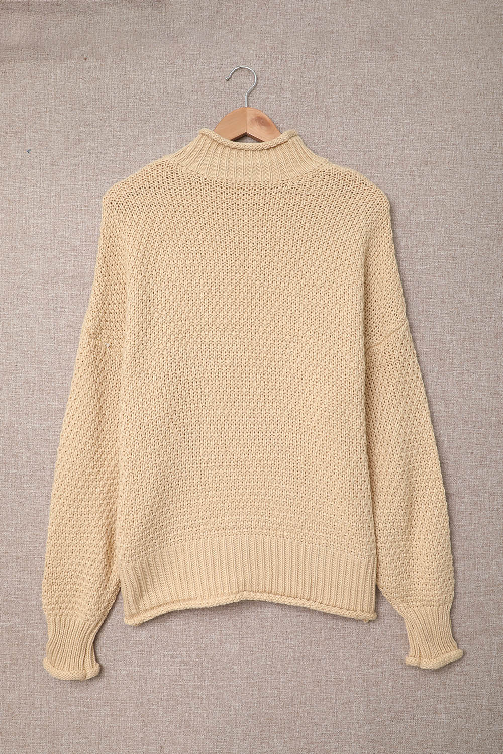 Women's Fashion Cable Knit Turtleneck Sweater Casual Thick Tops Long Sleeve Pullover