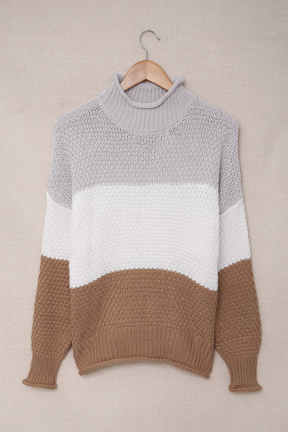 Women's Fashion Cable Knit Turtleneck Sweater Casual Thick Tops Long Sleeve Pullover