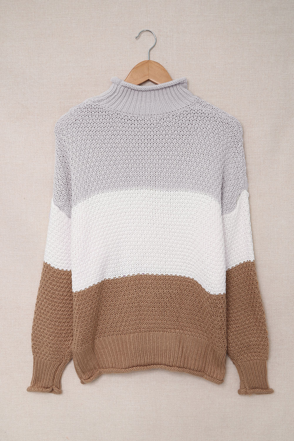 Women's Fashion Cable Knit Turtleneck Sweater Casual Thick Tops Long Sleeve Pullover