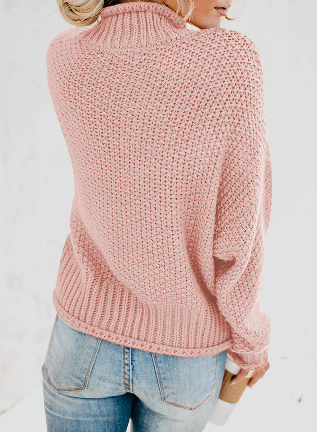 Women's Fashion Cable Knit Turtleneck Sweater Casual Thick Tops Long Sleeve Pullover