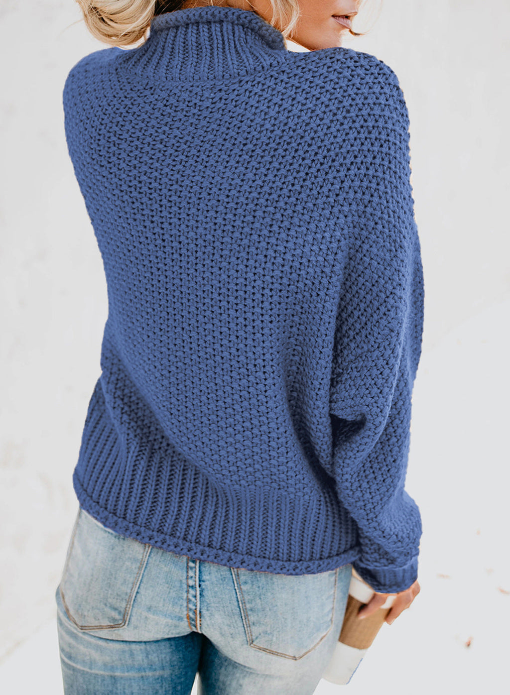 Women's Fashion Cable Knit Turtleneck Sweater Casual Thick Tops Long Sleeve Pullover