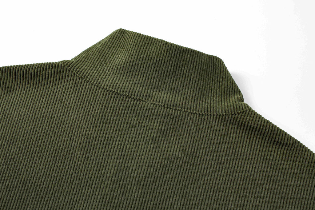 Dokotoo Men Men's Corduroy Sweatshirt Casual Long Sleeve Stand Collar Knitted Pullover Button Sweaters with Pockets