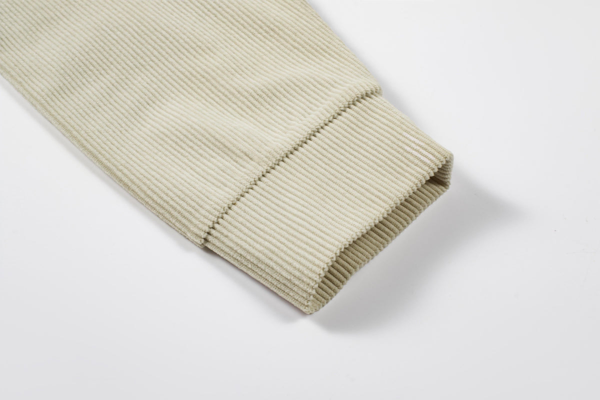 Dokotoo Men Men's Corduroy Sweatshirt Casual Long Sleeve Stand Collar Knitted Pullover Button Sweaters with Pockets