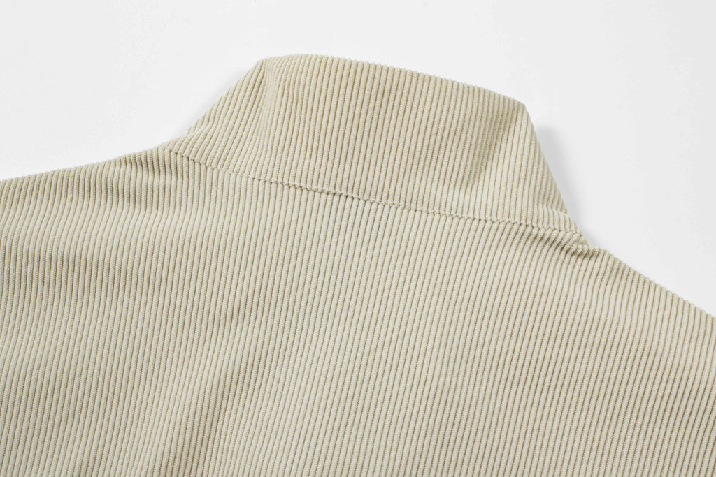 Dokotoo Men Men's Corduroy Sweatshirt Casual Long Sleeve Stand Collar Knitted Pullover Button Sweaters with Pockets