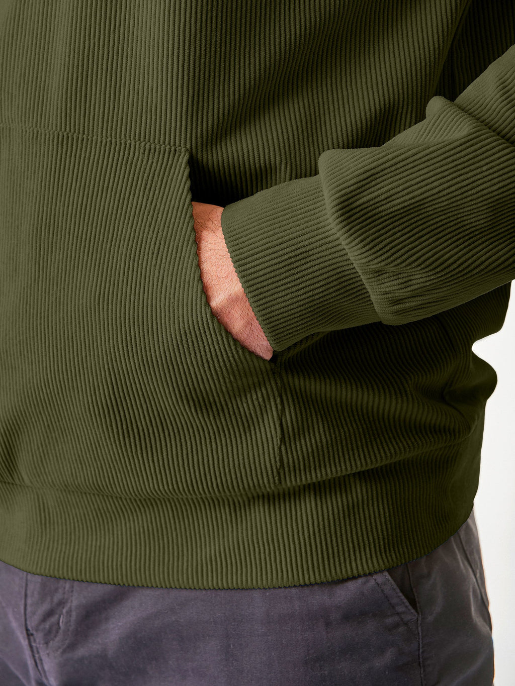Dokotoo Men Men's Corduroy Sweatshirt Casual Long Sleeve Stand Collar Knitted Pullover Button Sweaters with Pockets