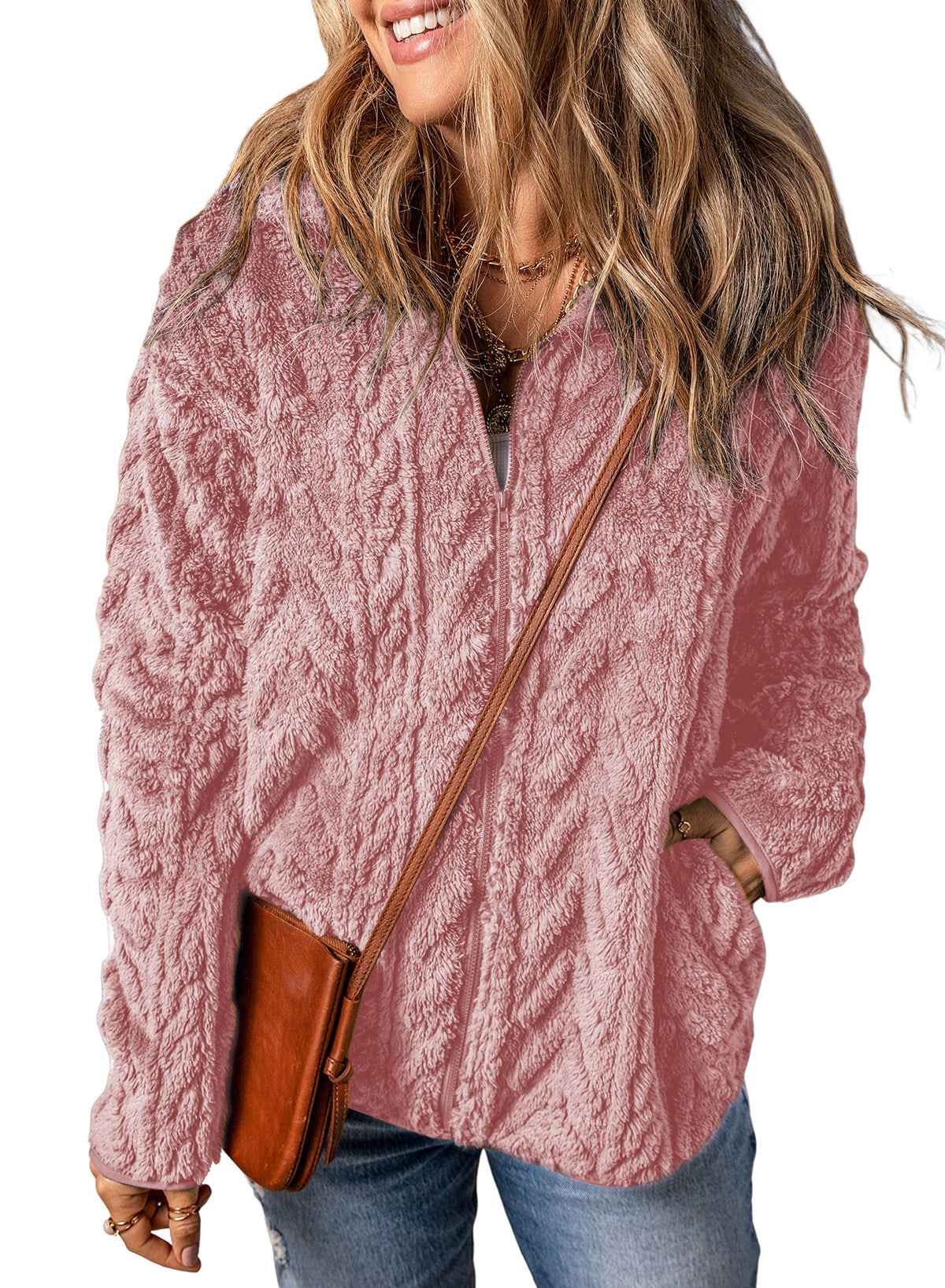 Dokotoo Winter Fleece Jacket for Women 2026 Zipper Casual Coat with Pockets