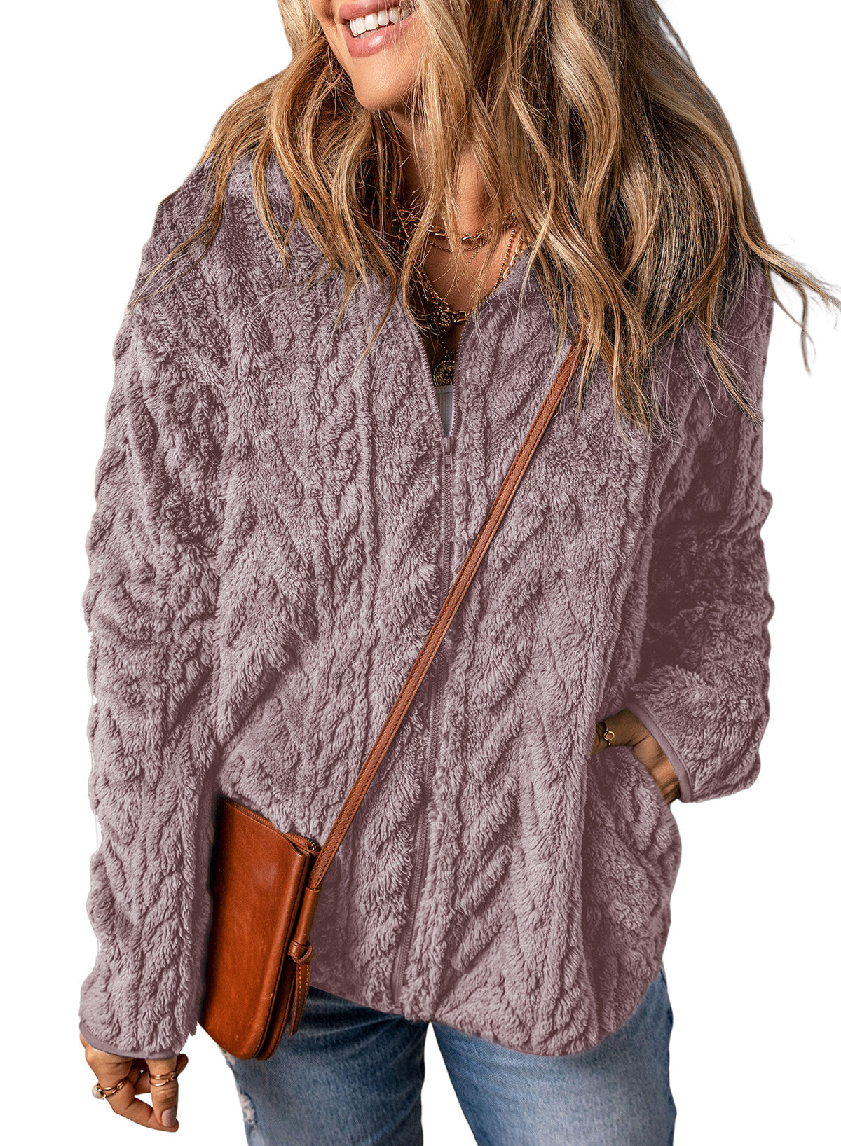 Dokotoo Winter Fleece Jacket for Women 2026 Zipper Casual Coat with Pockets