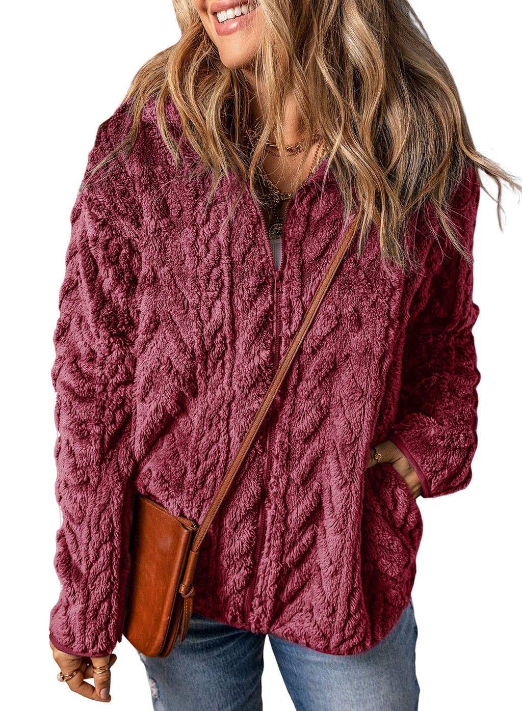 Dokotoo Winter Fleece Jacket for Women 2026 Zipper Casual Coat with Pockets