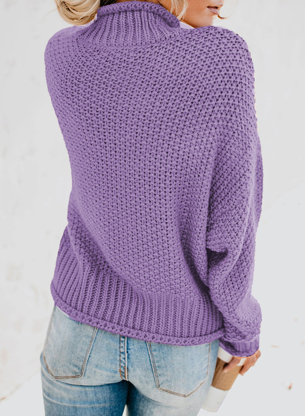 Women's Fashion Cable Knit Turtleneck Sweater Casual Thick Tops Long Sleeve Pullover