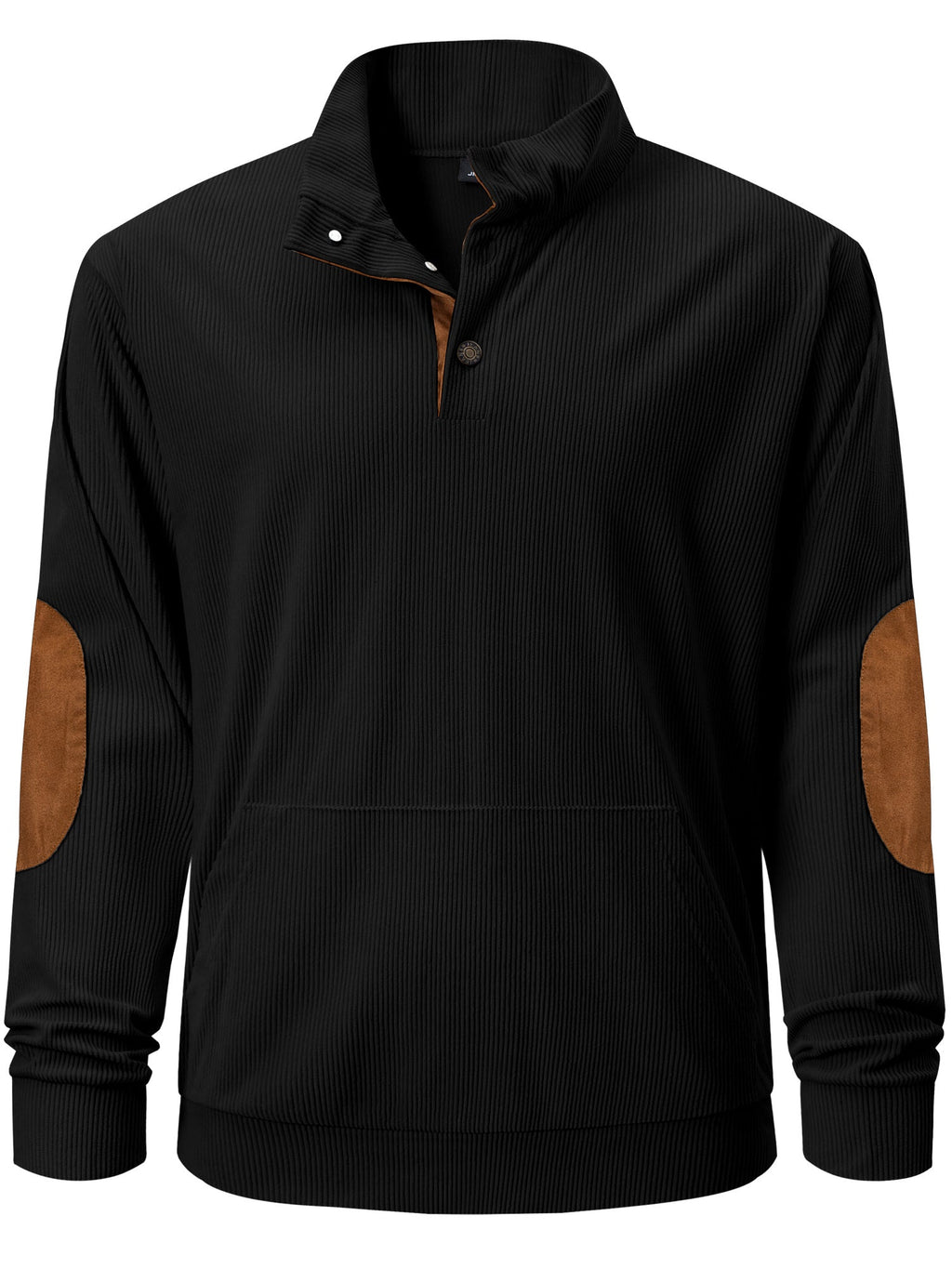Dokotoo Men Men's Corduroy Sweatshirt Casual Long Sleeve Stand Collar Knitted Pullover Button Sweaters with Pockets