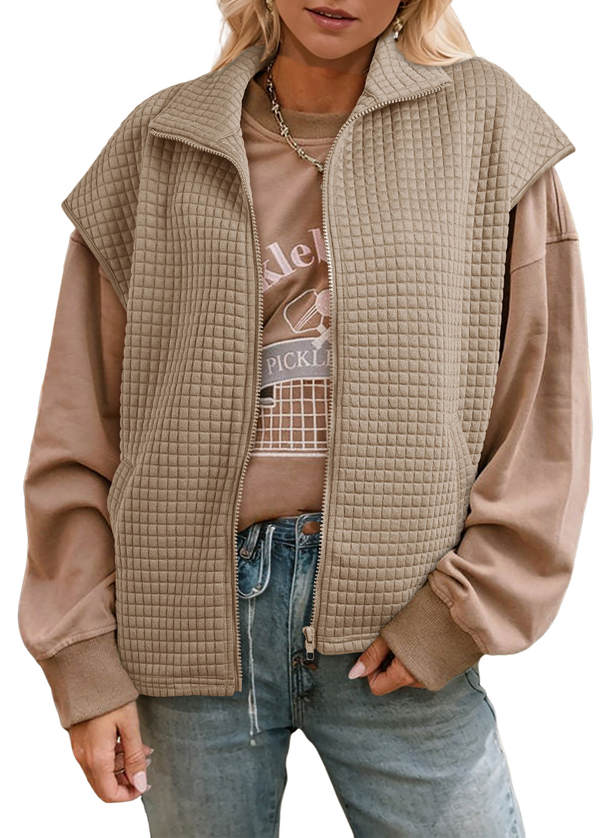 Dokotoo Womens Vest Tops 2026 Fall Cap Sleeve Waffle Knit Vests