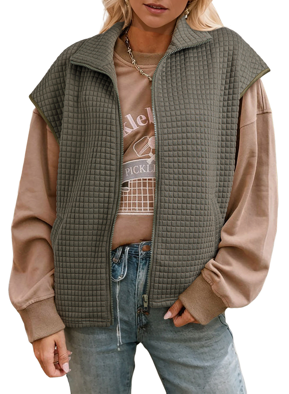 Dokotoo Womens Vest Tops 2026 Fall Cap Sleeve Waffle Knit Vests