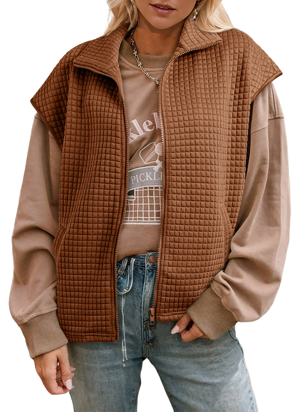 Dokotoo Womens Vest Tops 2026 Fall Cap Sleeve Waffle Knit Vests