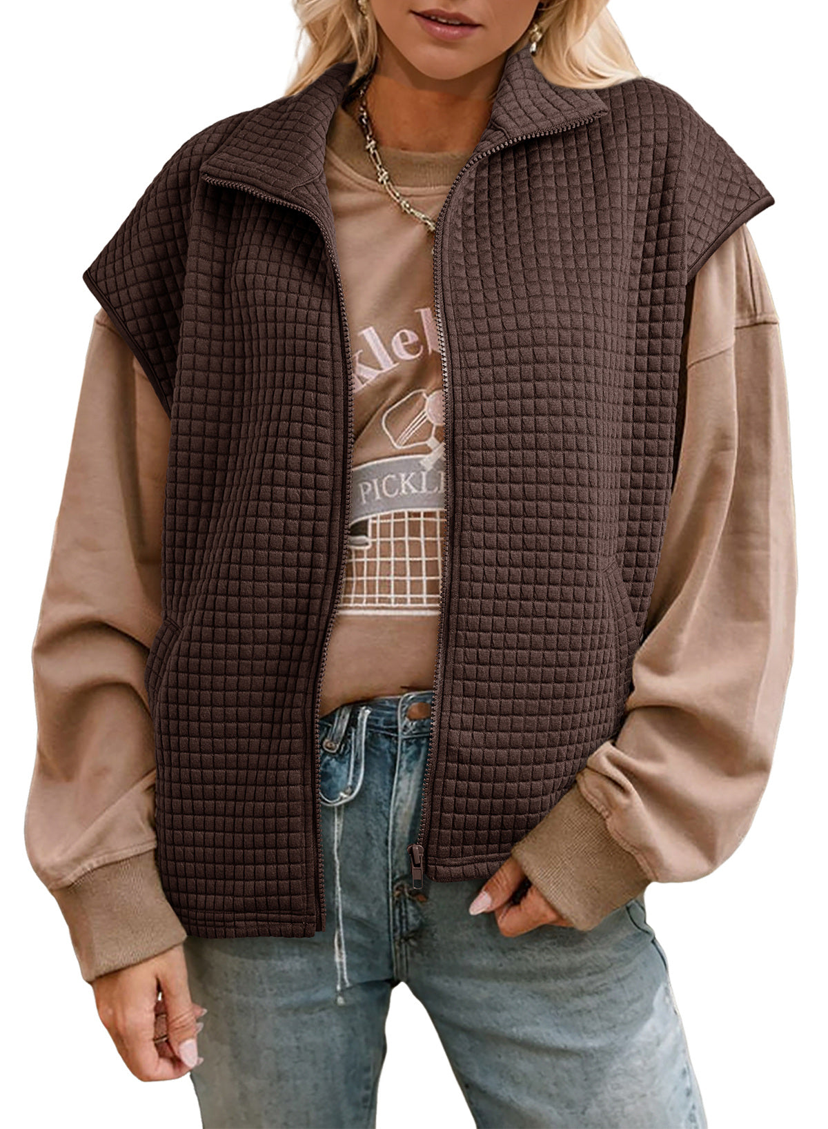 Dokotoo Womens Vest Tops 2026 Fall Cap Sleeve Waffle Knit Vests