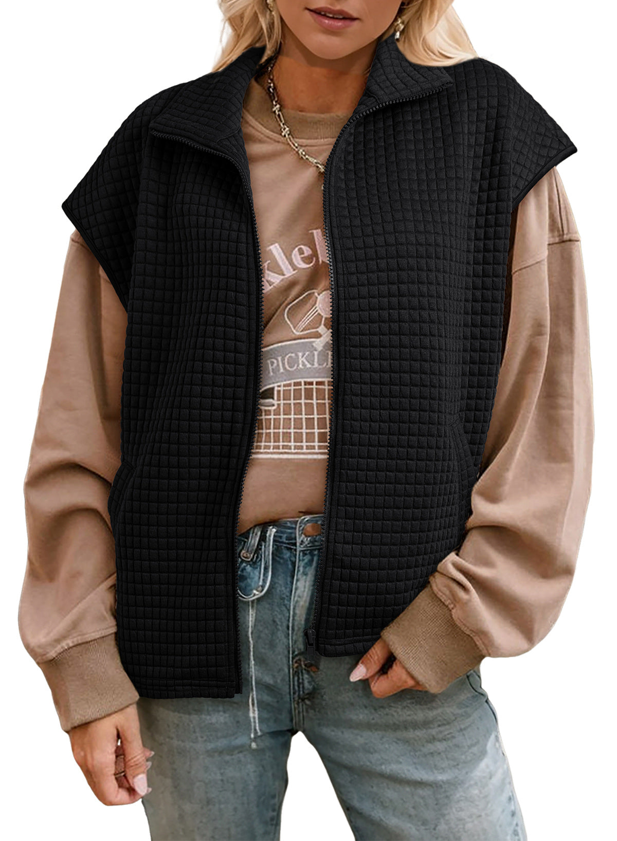 Dokotoo Womens Vest Tops 2026 Fall Cap Sleeve Waffle Knit Vests