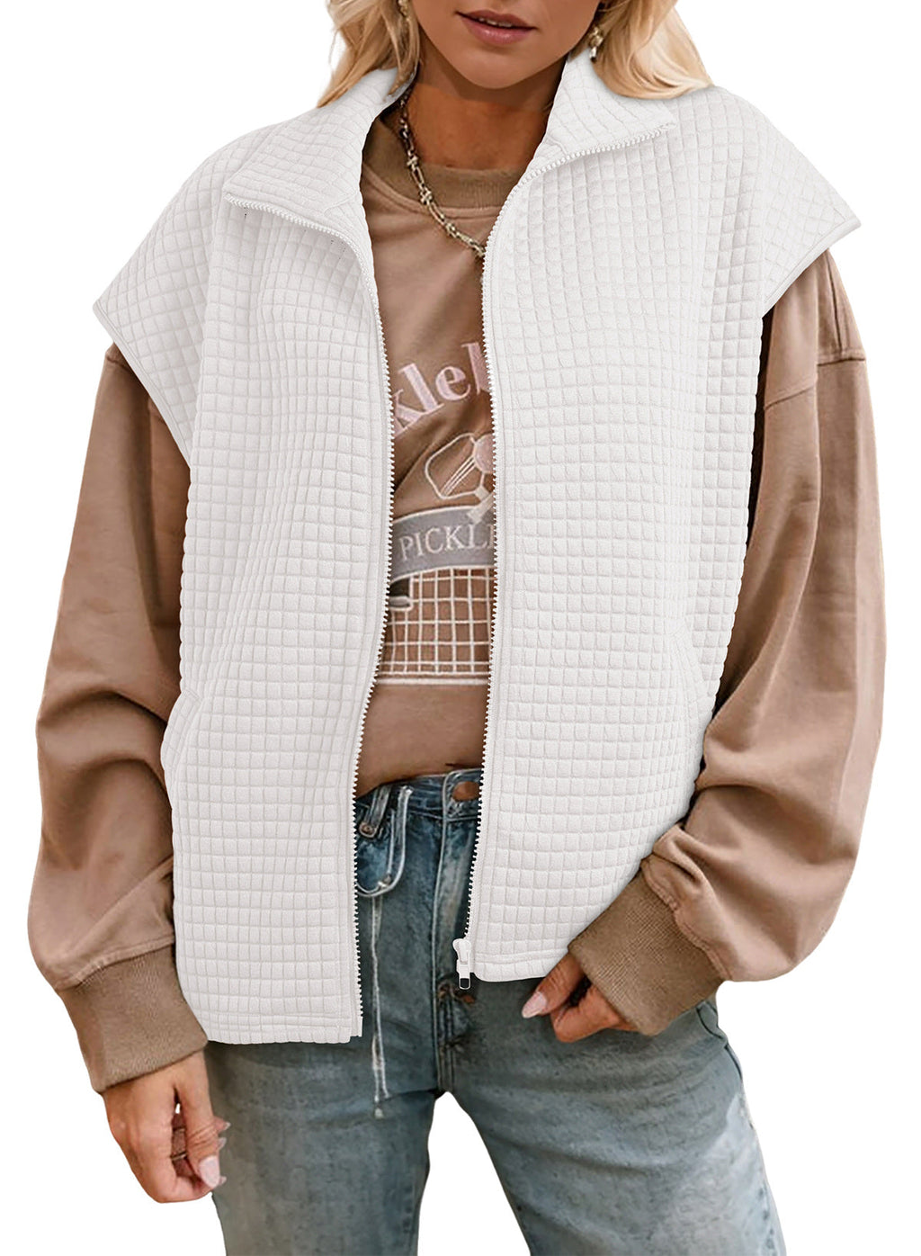 Dokotoo Womens Vest Tops 2026 Fall Cap Sleeve Waffle Knit Vests