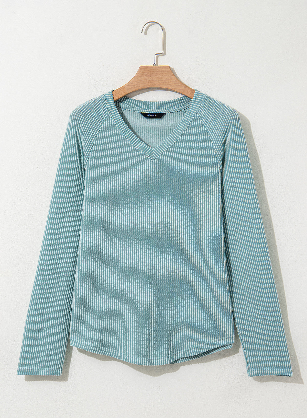 Dokotoo Spring Tops for Women 2026 Long Sleeve Ribbed Knit Teacher Shirts