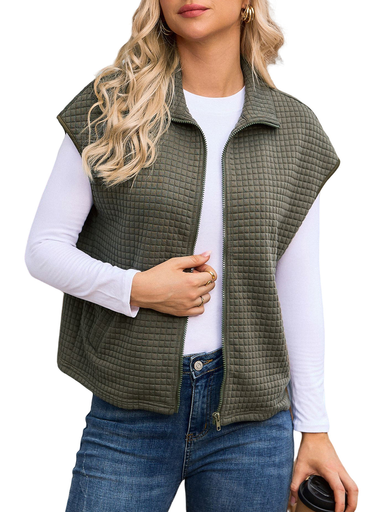 Dokotoo Womens Vest Tops 2026 Fall Cap Sleeve Waffle Knit Vests