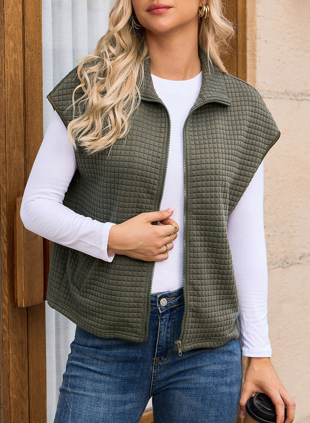 Dokotoo Womens Vest Tops 2026 Fall Cap Sleeve Waffle Knit Vests