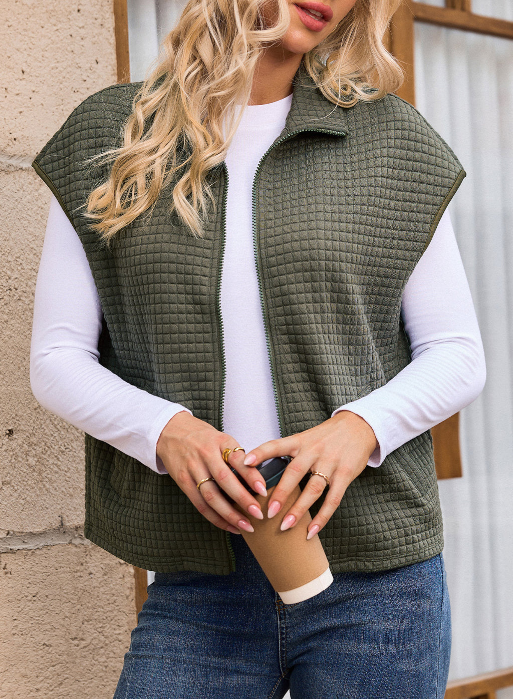 Dokotoo Womens Vest Tops 2026 Fall Cap Sleeve Waffle Knit Vests
