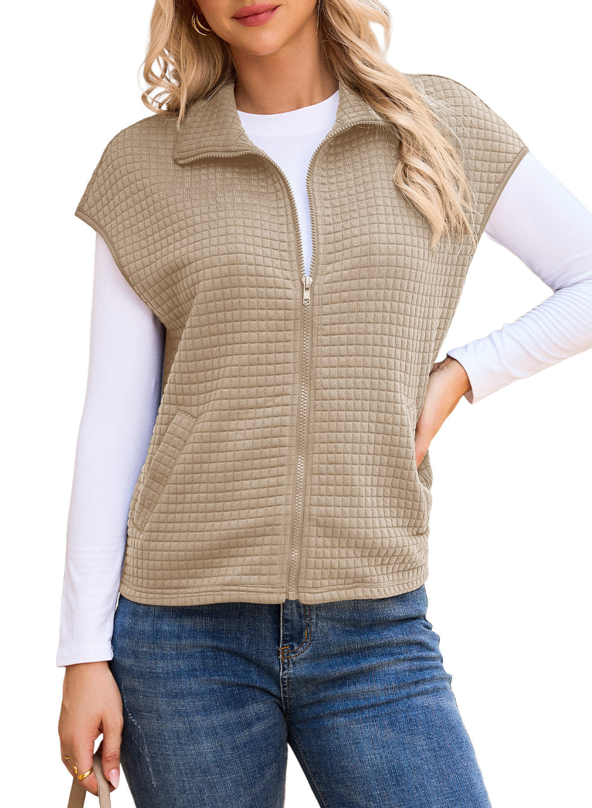 Dokotoo Womens Vest Tops 2026 Fall Cap Sleeve Waffle Knit Vests
