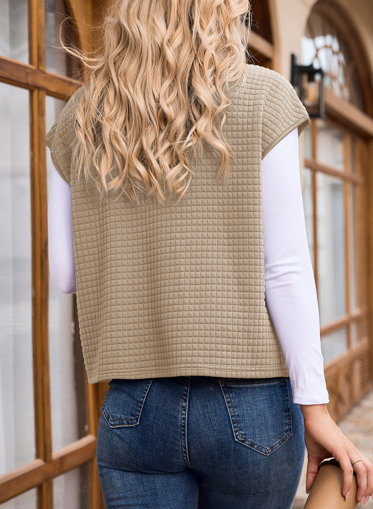 Dokotoo Womens Vest Tops 2026 Fall Cap Sleeve Waffle Knit Vests