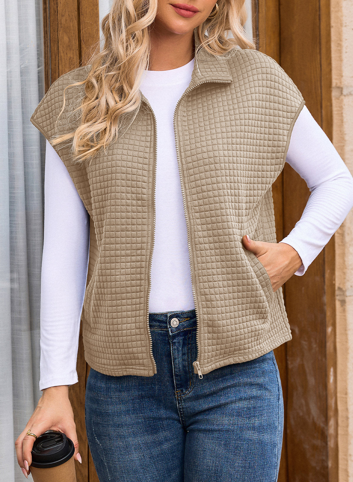 Dokotoo Womens Vest Tops 2026 Fall Cap Sleeve Waffle Knit Vests